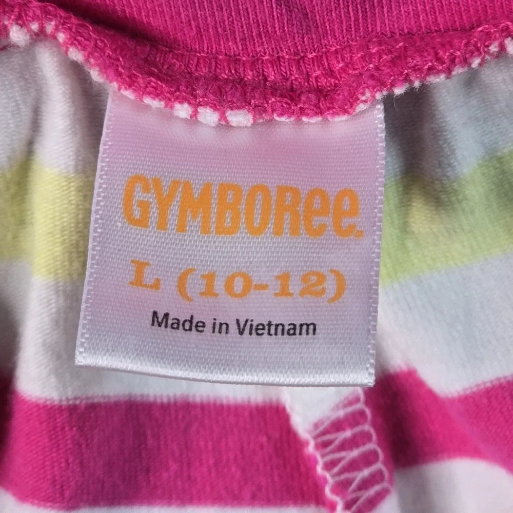 Gymboree Perfectly Sweet 2pc Short Set Girls Large Pink Striped Flutter Sleeve